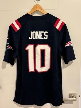 🏈 New England Patriots Mac Jones QB #10 L Nike Home Navy Game Jersey